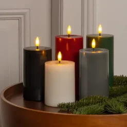 LED-Echtwachskerze mit Spiegeleffekt